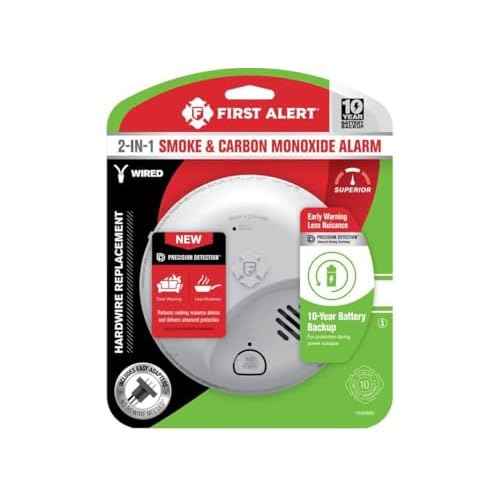 First Alert 10 Year Back Up Hard-Wired w/Battery Back-Up Ionization Smoke and Carbon Monoxide Detect