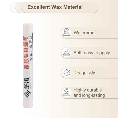 PATIKIL Furniture Repair Crayons, 6 Pcs Wax Wood Filler Sticks Wood Wax Crayons for Scratches, Wood Floor, Holes, Tables, Milky White