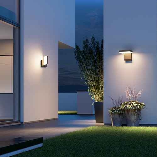 Modern Outdoor Rotatable Wall Light 350¡Æ Adjustable Head Wall Lighting Black LED Wall Sconce Exterior Light for House Porch Garage IP65 Waterproof, 3000K