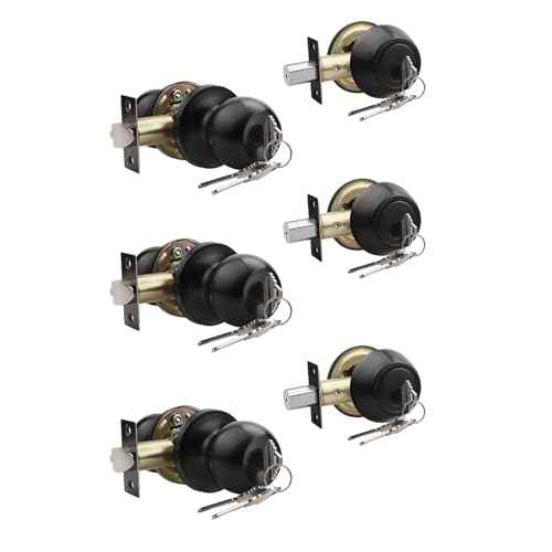 Knobonly Entry Door Knobs and Double Cylinder Deadbolt, Keyed Alike Door Handle Set with Same Keys, Combo Pack for Front Doors-Keyed on Both Side, Matte Black Finish, Contractor Pack of 3 Set