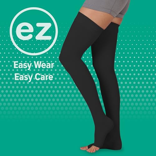 Juzo Basic 4411ag 20-30mmhg Thigh-High Open Toe Compression Stocking,Beige,2 (II) Regular