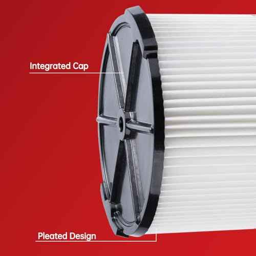 Replacement Filter for Craftsman 9-38754 CMXZVBE38754 Red Stripe General Purpose Wet Dry Vac, Compatible with Craftsman 5/6/8/9/12/14/16/20 Gallon Vacuum, 2 Pack