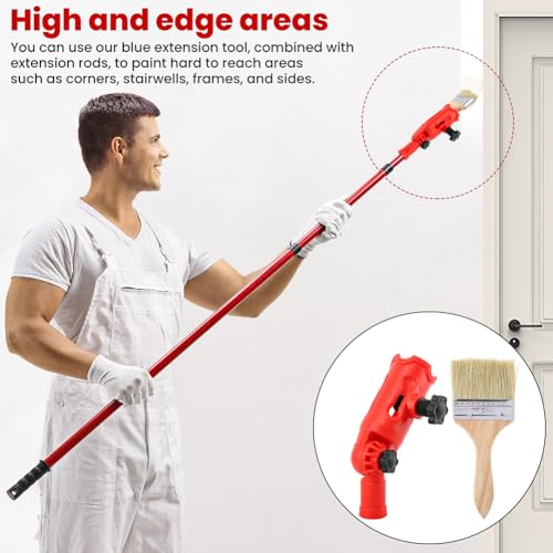 Multi-Angle Paint Brush Extender, High Ceiling Extension Pole Attachments for Paint Brush,Roller, Scraper, Secure Handle Grip, Great for High Ceilings, Corners, Edges