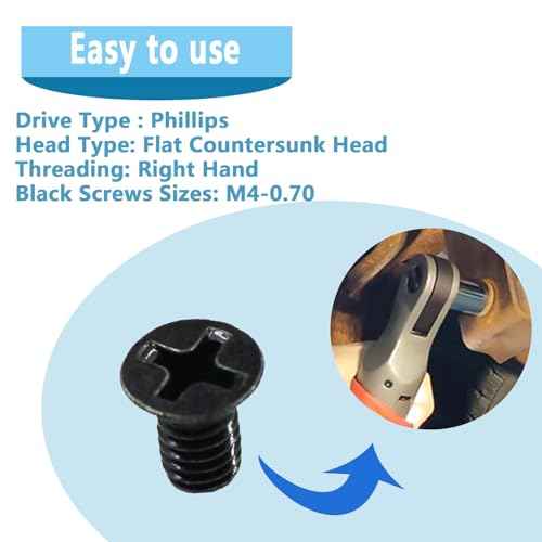 05-81-0592 M4 x 6mm Flat Head Machine Screw for Milwauke 2557-20 M12 Fuel 3/8" Ratchet,M4-0.70 x 6mm-10.9,T-10 Torx-4Pcs (8 Pcs Black)