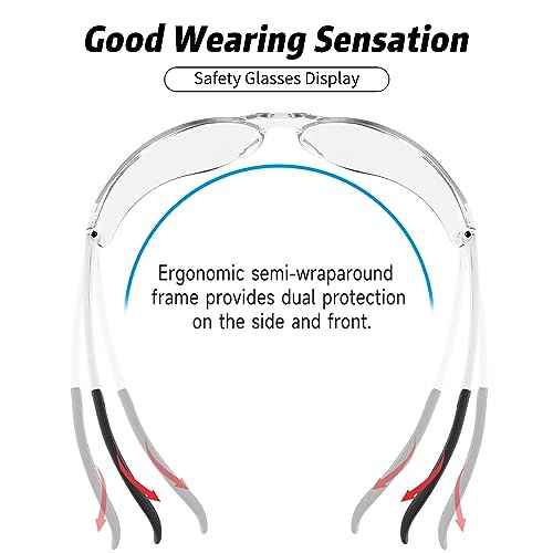Safety Glasses for Men Women ANSI Z87.1 Safety Glasses Bulk Protective Eyewear Scratch-Resistant