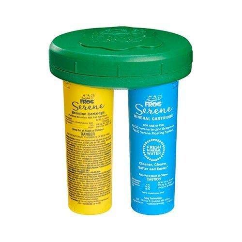 FROG Serene Floating System for Hot Tubs - Quick & Easy Prefilled Hot Tub Sanitizer - Hot Tub Maintenance System with Sanitizing Minerals & Bromine
