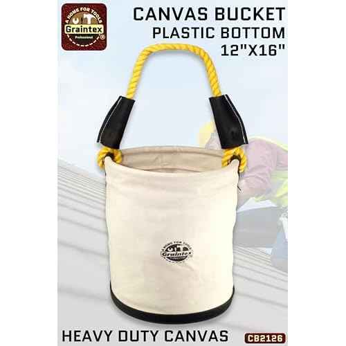 Graintex CB2126 Utility Plastic Bottom Canvas Bucket