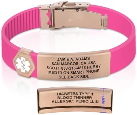 Divoti Custom Engraved Medical Alert ID Bracelet – Dual-Sided Laser Etching, Silicone Wristband, Stainless Steel Security Clasp – Adjustable & Trim-to-Fit – Emergency Medical Info Band for Men & Women