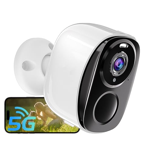 ELECCTV 5G/2.4G WiFi Security Cameras Wireless Outdoor, 2K Battery Powered WiFi Cameras with AI Motion Detection Spotlight Siren,Color Night Vision, 2-Way Talk, IP65, Cloud/SD Storage, Works w/Alexa