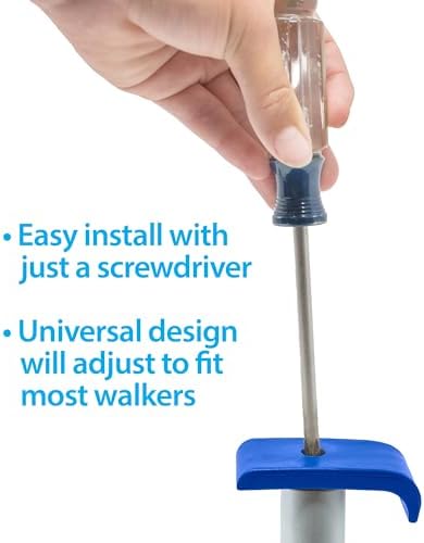 Universal Walker Wheel Kit: 5 Inch Sport Wheels and FlexFit Ski Glides (Dark Blue)