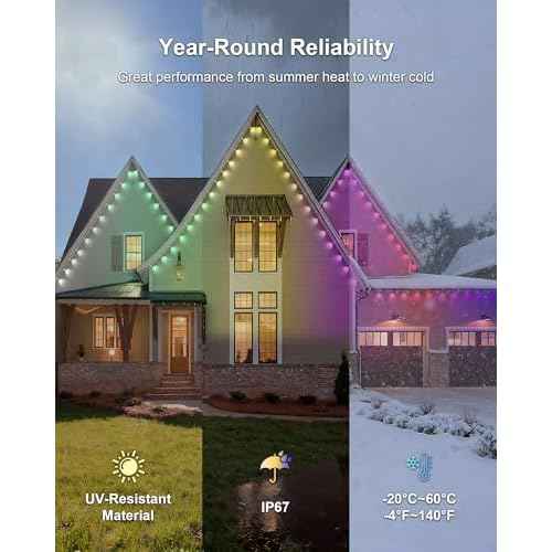 XINKAITE 50ft Permanent Outdoor Lights for House, 2025 Eave Lighting with App/Remote Control, IP67 Waterproof smartlight for Christmas, Halloween, Holiday, Party, Daily