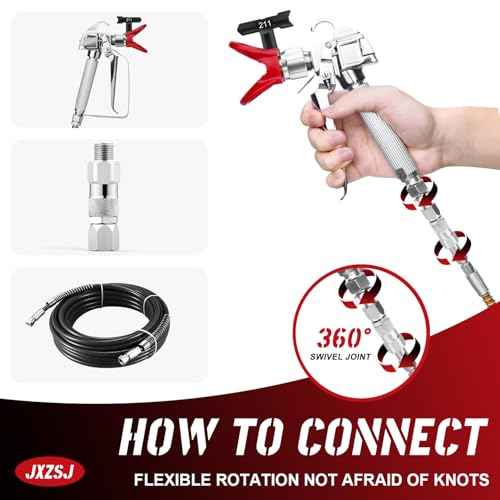 Sprayer Joint 1/4-Inch 360¡ÆRotate Stainless Steel Airless High Pressure Spray Gun Hose Swivel Joint Connector Compatible with Graco Paint Sprayers Hose, Use Mini Boxes for Storage(1 Pack)