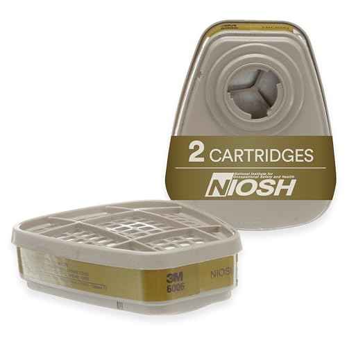 3M Respirator Cartridge 6006, 1 Pair, Helps Protect Against Organic Vapors, Acid Gases, Ammonia, Methylamine or Formaldehyde