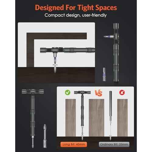 Ratchet Screwdriver Set, 42 in 1 Magnetic Screwdriver Set for Christmas Gifts, DIY Repair Tool Kit with Combination Soft Shaft, 40PCS Magnetic Bits, Metal Pry Bar, Suitable for Furniture