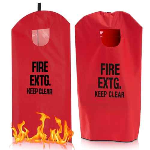 Amylove 2 Pcs Fire Extinguisher Cover 20-26 lb Heavy Duty Thickened Fire Protective Sleeve from Scuffs and Scratches Accessories 18" W x 35" L