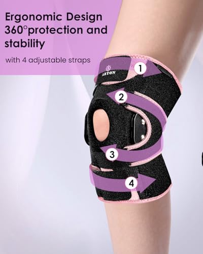 ABYON Hinged Knee Brace for Men & Women - Maximum Support with Metal Side Stabilizers, Adjustable 360° Wraparound Strap for Meniscus Tear, ACL/MCL Pain, Arthritis & Post-Surgery Recovery - Please Check How To Size Video