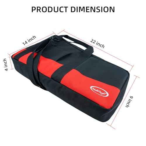 MELOTOUGH Heavy Duty Framing Nail Gun Tool Bag with Extra Storage Pockets Shoulder Strap Fits Hitachi NR83A£¨Red£©