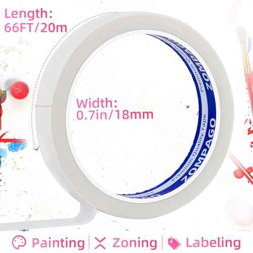 Beige Art Tape ?0.7inx66FT,Removable Low Tack Masking Tape for Craft Supplies,Picture Framing,Watercolor Painting & Education Supplies -Versatile Masking Tape & Glue Tape for Artists