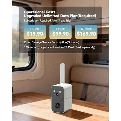 Xega 4G LTE Battery Security Camera with SIM Card 10000mAh, Motion Detection Night Vision Two-Way Audio Spotlight Siren Instant APP Alert Weatherproof,Only Support The Built-in SIM (Not Support WiFi)