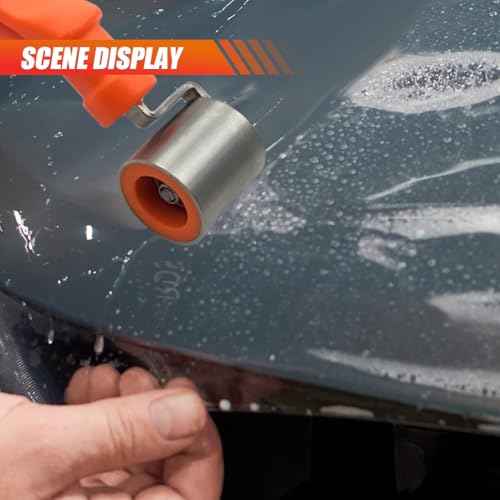 Car Audio Sound Deadening Application Wheel Roller, Wallpaper Seam Roller with Anti-Slip Handle, Stainless Steel Hand Rollers, Smoothing Tool for Heat Insulation Mats, Vinyl, Home Decoration (1PC)