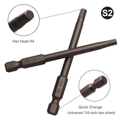 Hex Head Allen Wrench Drill Bits 5/32 Inch Hex Bit H4 S2 Steel Magnetic 1/4 Impact Driver Bits 3 Inch Long 10 Pack