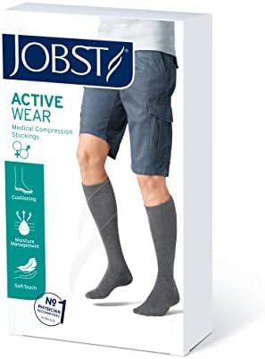 JOBST Activewear 20-30 mmHg Knee High Compression Socks, Small, Cool White