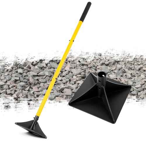 10"x10" Steel Tamper with 48" Handle, Heavy Duty Hand Compactor Tool for Leveling Soil, Gravel, Sand, Asphalt, Ground, Paver, Driveway, Garden, Yard, and Blacktop Repair