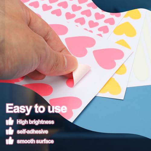 PATIKIL 84 Pcs Glow in The Dark Heart Stickers, Adhesive Glow Heart Sticker Glow in The Dark Wall Decals Luminous Decor for Room Ceiling Decoration Party Birthday, Pink