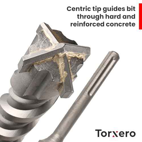 1/2 X 24 in SDS MAX Bits, Rotary Hammer, Carbide, Masonry Drill Bits for Concrete, Stone and Brick, SDS MAX Hammer Double Flute, Concrete Drill Bit