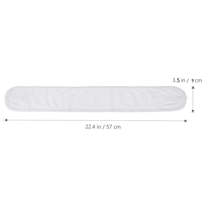 White Elastic Terry Cloth Spa Headband, 8 Pack Facial Head Wrap Band Washable Makeup Headband with Magic Tape