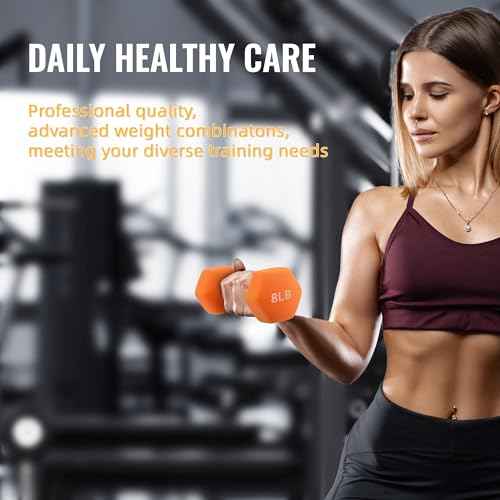 Fitvids Neoprene Coated Dumbbell Set with Rack, Free Hand Weight Set For Home Gym Workout, Anti-Slip, Anti-roll, 20LBS, 32LBS, 50LBS and 56LBS Sets, Multiple Weight Options