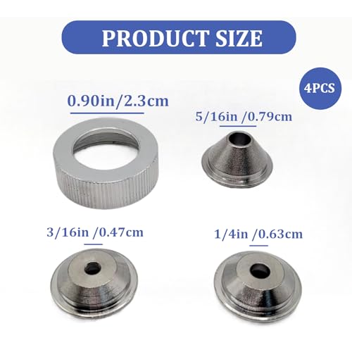Texture Sprayer Orifice Tip Set for Wal-Board Drywall Texture Hoppers Guns Professional for Wal-Board Drywall, 3Pcs Nozzle Tips 1Pc Threaded Collar