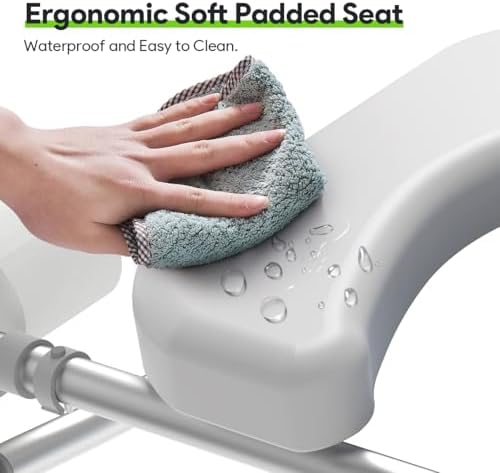 Delog Raised Toilet Seat with Handles, Heavy Duty 400lb Medical Safety Frame, Bathroom Assist Toilet Seat Raiser for Seniors