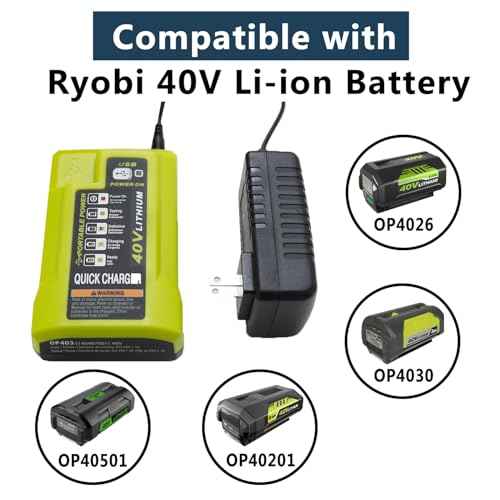 OP403 USB Port Battery Charger Replacement for Ryobi 40 Volt Battery Charger P401A OP403 OP403A OP404A OP400 OP401 OP400A OP406A, Compatible with Ryobi 40 Volt li-ion Battery OP40401 OP4040A OP1020A