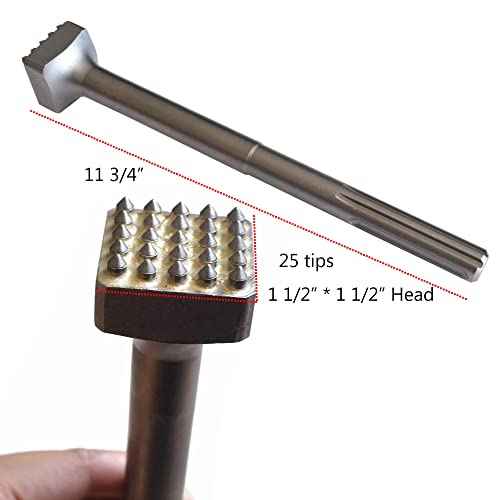 11 3/4 In. SDS Max 25 Tips Concrete Repair Patch Prepare Bushing Tool - 1 1/2 Inch Square Head - Pack of 1