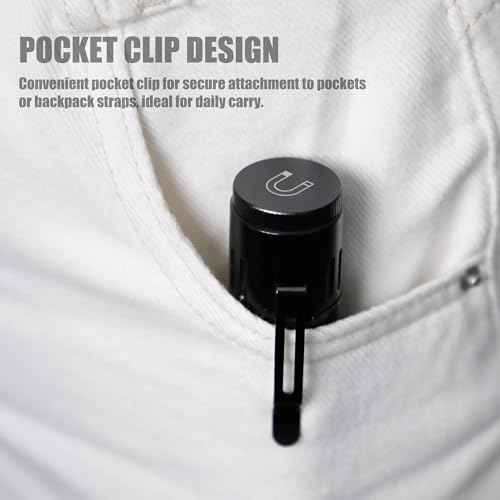 WARSUN SQ03 EDC Pocket Flashlight - Rechargeable 1000 Lumen LED Flashlight with Clip, Magnetic Base, Type-C Charging, Waterproof Aluminum Alloy Body for Camping, Hiking, Night Walks, Home Use
