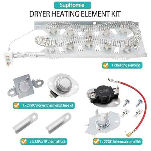Dryer Heating Element Kit Fit for Maytag Epic z Bravos MED5630HC1 MED5630HC2 MED5630HW1 MED5630HW0 MED5630HW2 MED3500FW1 MED5630HC0 MED5500FW2 MED5500FW1 MEDC700VW0 MED5500FC1 MED5500FC2