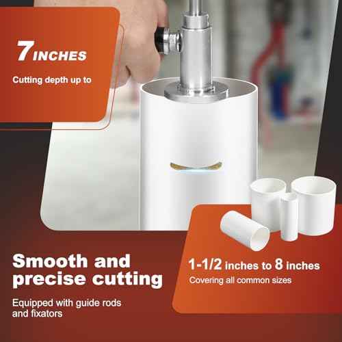 2PCS Pipe Inside Cutter for PVC Pipe with Diamond Grit Cutting Wheel & 1/4" Hex Shank, 7 Inch Adjustable Cutting Depth Stainless Steel Plumbing Cutter Tool Fit for 1-1/2 Inch to 8 Inch Cut