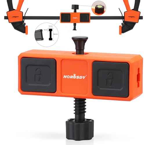 HORUSDY Bar Clamp Leveling Block with Bubble Level, Woodworking Clamp Connector Keeps Joints Square and Aligned, Compatible with F-Clamps & Quick Clamps, ONLY Fits 6mm x 18mm Removable-End Bars
