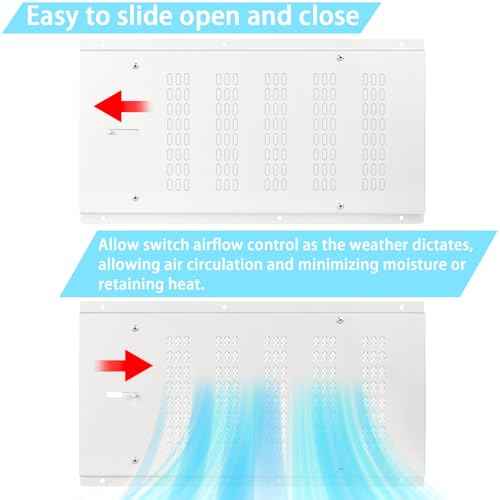 Foundation Vent Cover Crawl Space Vent Cover for Foundation Garage Attic Home Improvement,Fit 16¡±x8¡± Rough Opening,Outdoor Crawl Space Air Wall Vent Cover with Damper&Screen Reduce Moisture,White,3PK