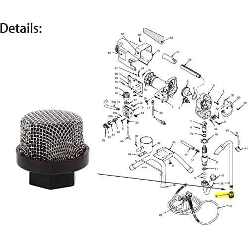 246385 Hose Inlet Strainer Filter Inlet Suction Strainer Mesh Filter for Graco Ultra 390 395 495 Airless Wagner Spraytech Titan Paint Pumps, Paint Spray Guns (2 Pack)