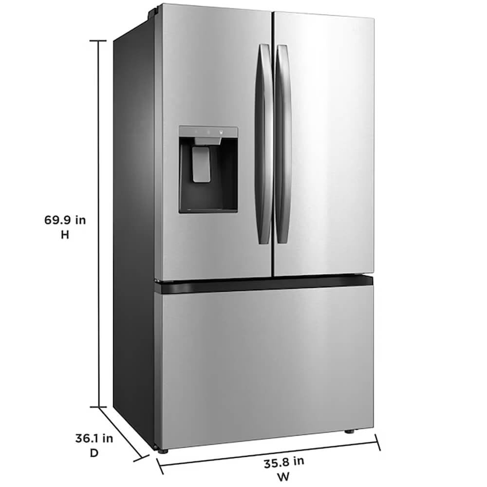 Midea MRF29D6AST 29.3 Cu. Ft. Stainless 3-Door French Door Smart Refrigerator
