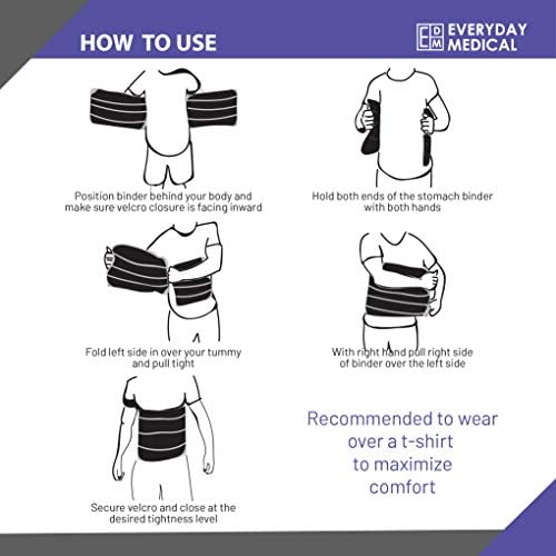 Everyday Medical Plus Size Post Surgery Abdominal Binder I Bariatric Stomach Wrap I Hernia Support for Men and Women I Obesity Girdle great for Liposuction, Postpartum, C-section, Hernia-Size Wide 3XL
