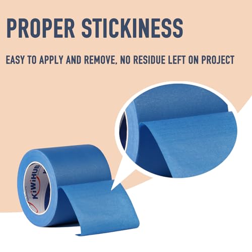 Wide Blue Painters Tape, 3in x 55Y, Blue Masking Tape for Painting, Laser Cutting/Engraving & 3D Printing, 21-Day Clean Removal