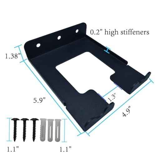 Heavy Duty Wall Mount Trimmer Rack, Reinforced Sidewall Organizer Hanger for Weedeater, Chainsaw, Grass Trimmer & Leaf Blower, Garage Garden Tool Storage
