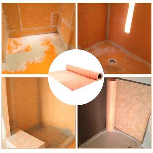 Professional Waterproof Membrane for Shower,- 3.3 FT x 33 FT Roll (108 Sq Ft), 23.6 Mil Thick, Superior Waterproofing Solution for Bathroom, Kitchen,Saunas and Wet Areas