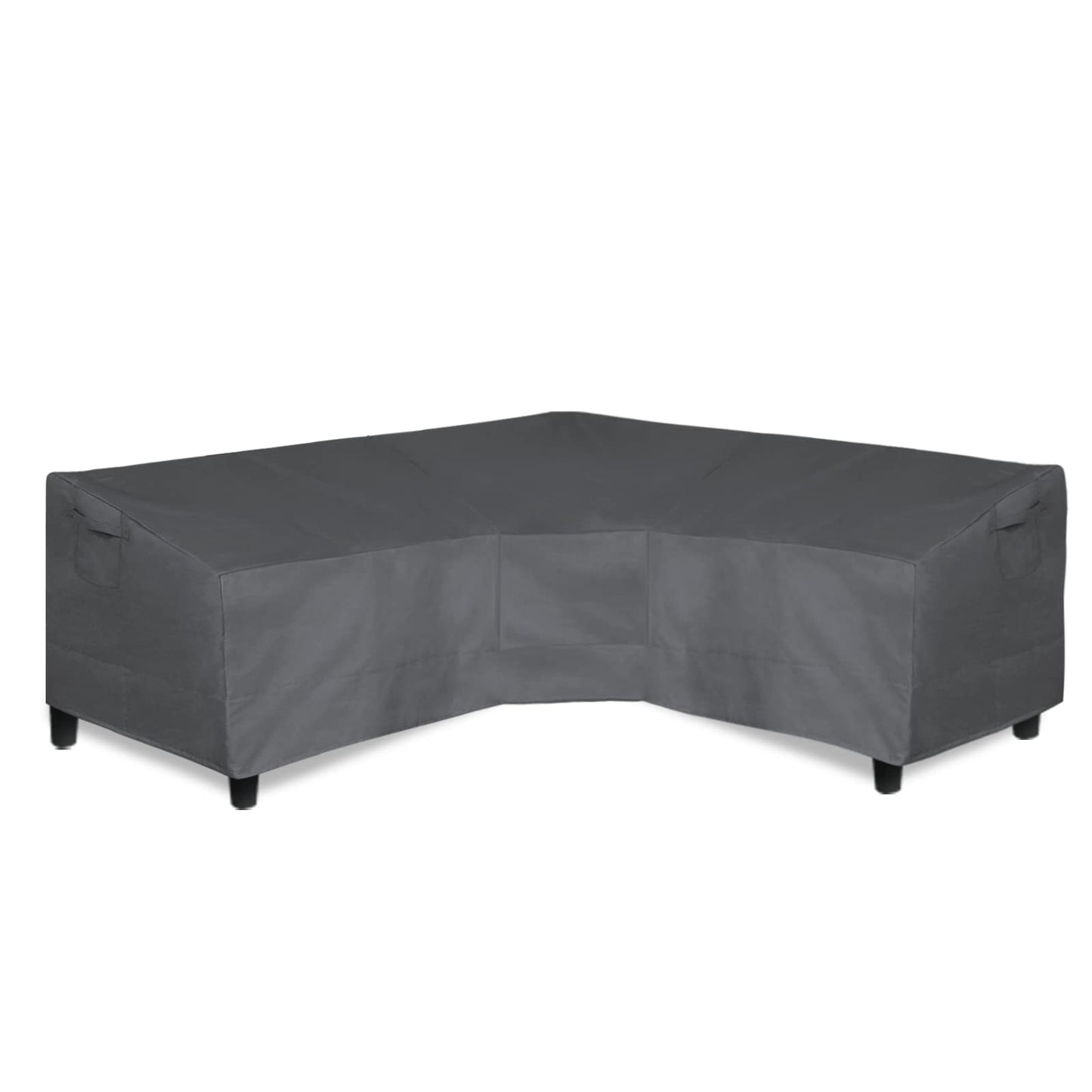 Easy-Going Patio V-Shaped Sectional Sofa Cover, Waterproof Outdoor Sectional Cover,Heavy Duty Garden Furniture Cover with Air Vent 100" L (on Each Side) x 33.5" D x 31" H, Dark Gray