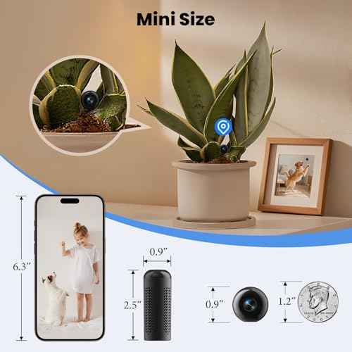 Hidden Camera, 2K Mini Nanny Cam with Free Cloud, Supports 2.4G/5G WiFi & No WiFi Needed Wireless Camera with Motion Detection & Night Vision for Baby/Pet Monitor/Home Security