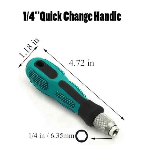 Bit Driver Handle,2 Pieces 1/4 inch Hex Quick Release Change Handle,6.35mm Hex Screwdriver Bit Holder Handle Set with Non-slip Handle Screwdriver Bit Holder