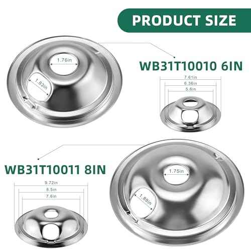 Electric Stove Burner Drip Pans WB31T10010(6") WB31T10011(8")+Electric Stove Burner Replacement WB30M1(6") and WB30M2(8") Compatible for G-E Hot-point Ken-more Electric Range by MIFLUS